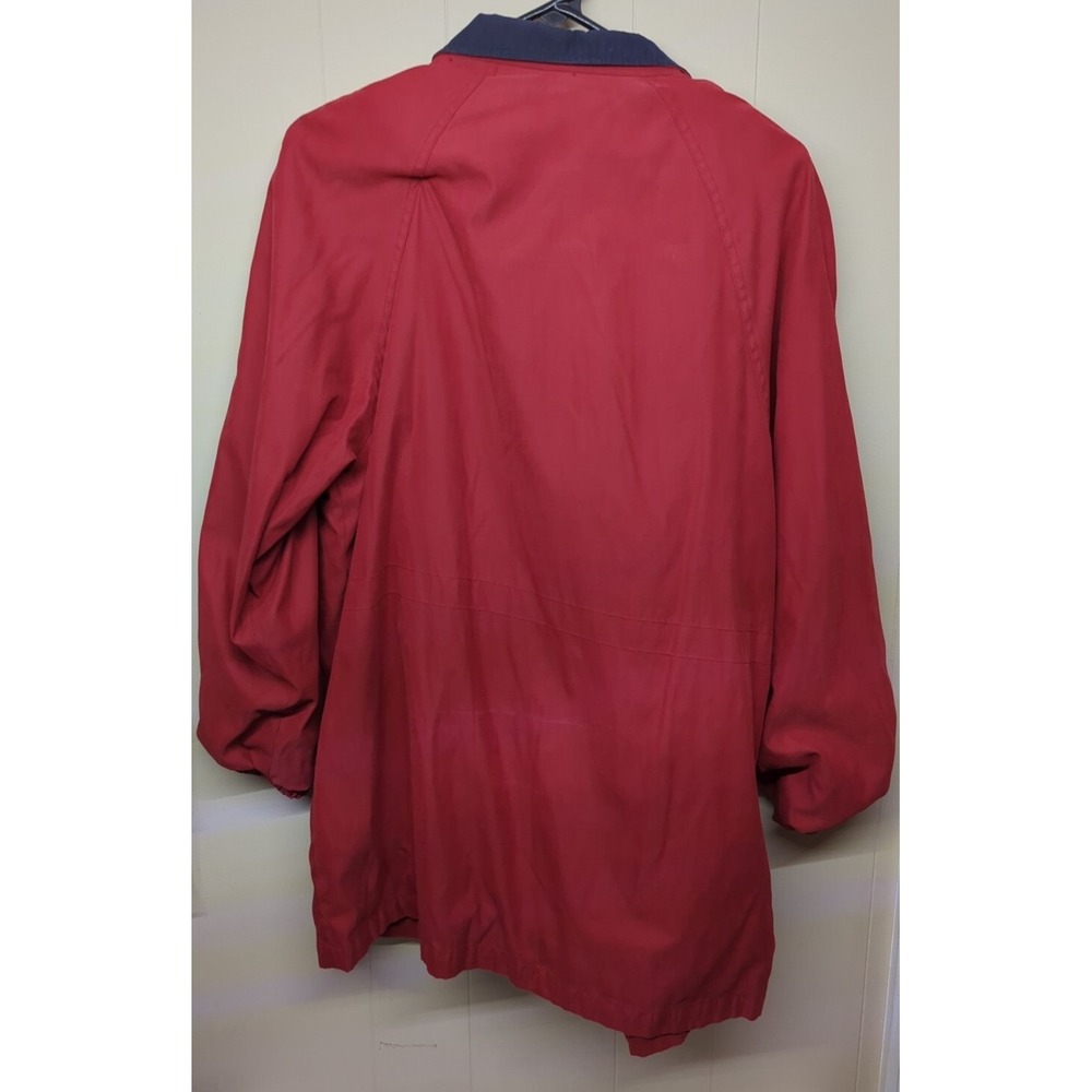 Vintage Liz Claiborne Women's Red Buttoned Jacket, Navy Collar, Lined Interior‎ - Picture 5 of 5